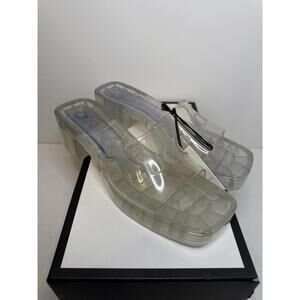 Gucci Clear Logo Platform Slide Sandals EU 42 Women Store Display